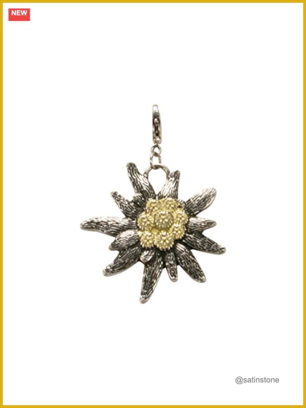 Traditional German Pendant Edelweiss Charm for Dirndl Charivari